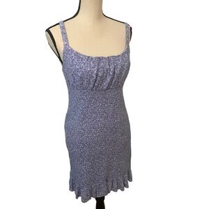 Abercrombie & Fitch Blue Floral Smocked Mini Summer Dress Sz Large